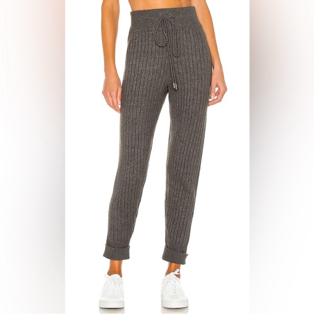 Intimately Free People Ribbed Knit Lounge Sweatpant Joggers Dark Grey Wmns Large